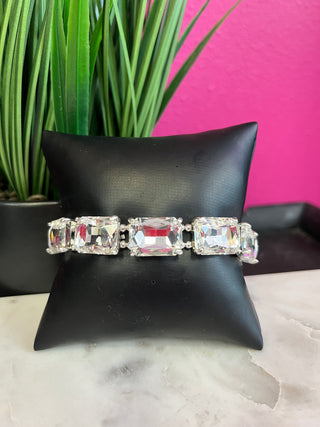 Too Chic Rectangle Large Clear Crystal Bracelet