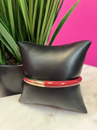 Maroon & Gold Color Block Bangle