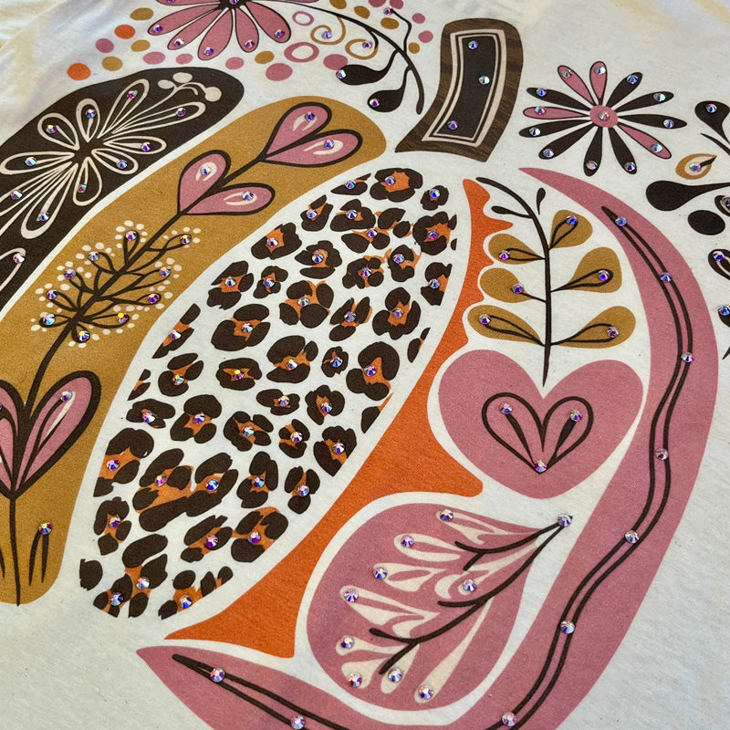 Floral Pumpkin Bling Tee