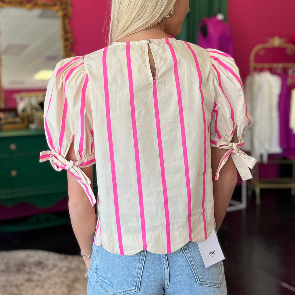 Bright Pink Striped Top