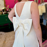 White Bow Back Romper