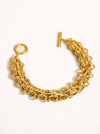 Donni 18K Gold Bold Weave Bracelet - Water Resistant
