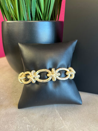 Muted Gold Link & Rope Chain Bracelet