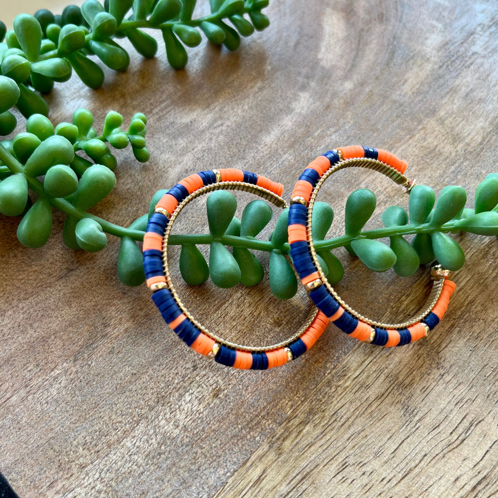 Navy & Orange Gameday Hoops