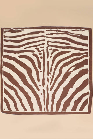 Brown Zebra Print Wild Rag Scarf