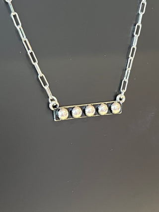 Silver 5Dot Bar Necklace