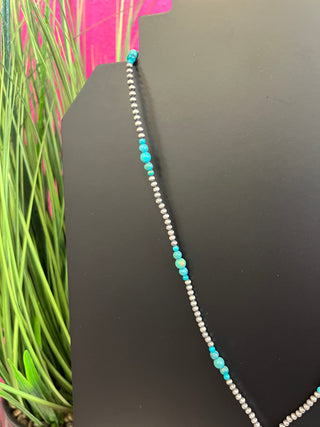 Authentic Turquoise & Navajo Bead Lariant Necklace