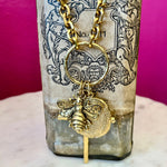 LNL Antique Gold Chain with Charm Pendants