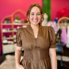 Brown Smocked Waist Dress