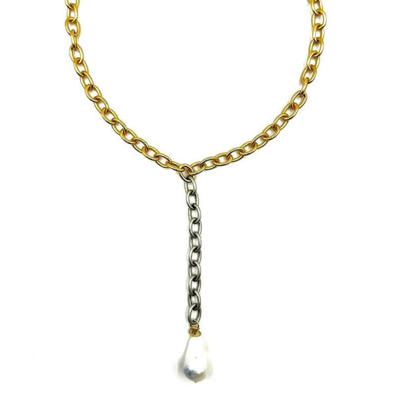 LJ Gretta 2Tone & Pearl Necklace