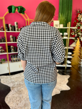 Black & White Gingham Top