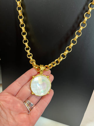 Juliet Ivory Gold Chain Link Necklace