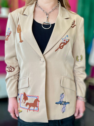 Rodeo Nights Tan Blazer