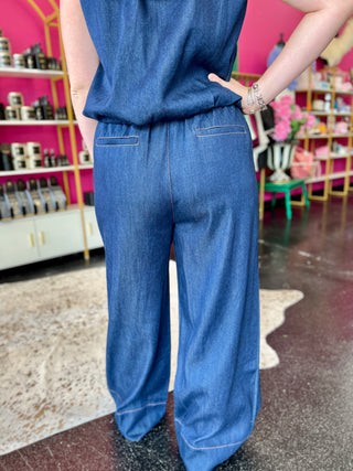 Dark Denim Wide Leg Pants