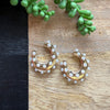 Gold & Pearl Sm Oval Hoop Earrings