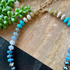 Blue & Turq Tone Stone Necklace