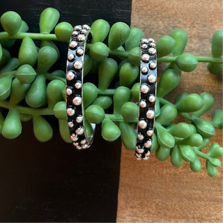 Silver Scattered Dot Hoop Earring