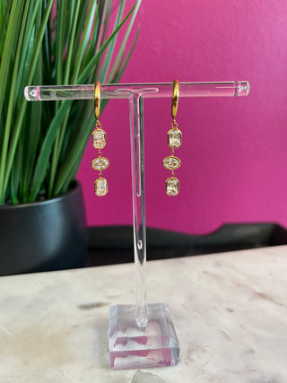 Sunniva 18K Gold Triple Drop Earrings - Water Resistant