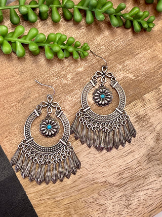 Silver Boho Dangle Earrings