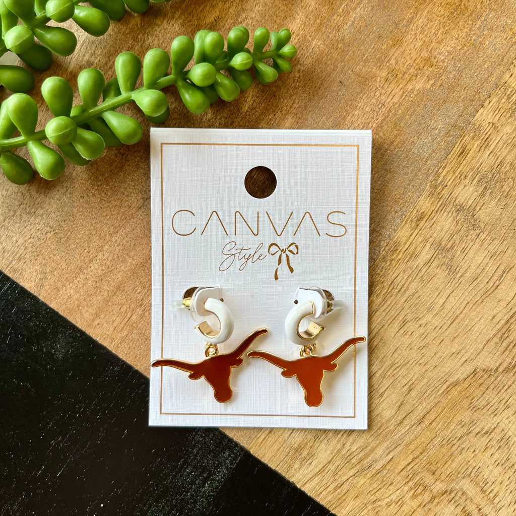 Texas Longhorns Huggie Earrings