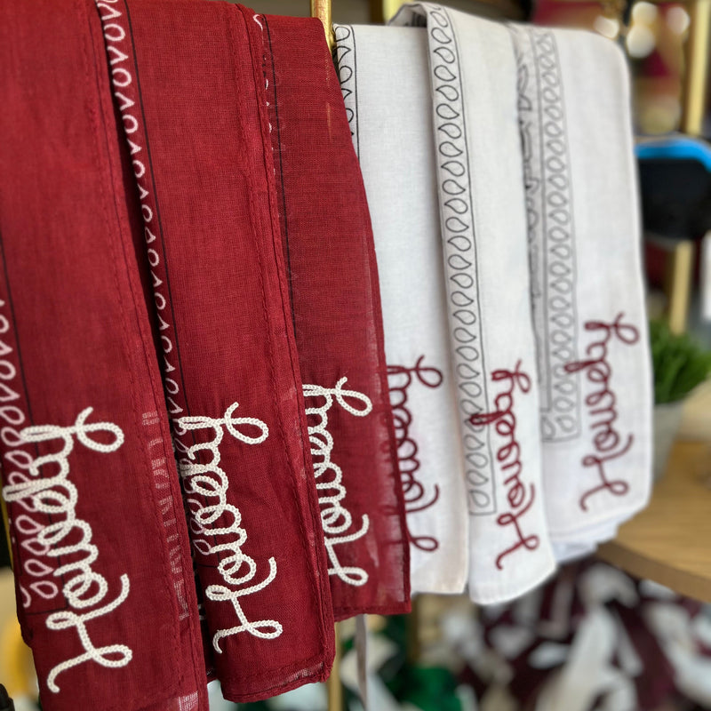 Maroon Howdy Frilly Bandana Scarf