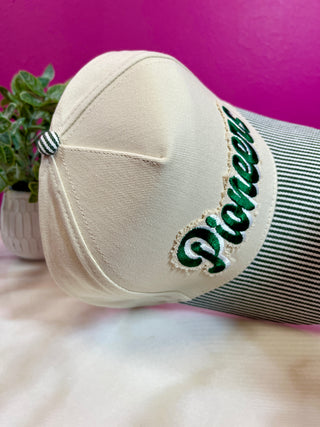Pioneers Green Striped Baseball Hat