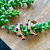 Gold & Black Stone Hoops