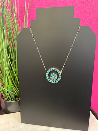 Authentic Kingman Turquoise Circle Necklace