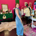 Washed Denim Wide Leg Jumpsuit