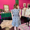 Denim & White Floral Print Dress