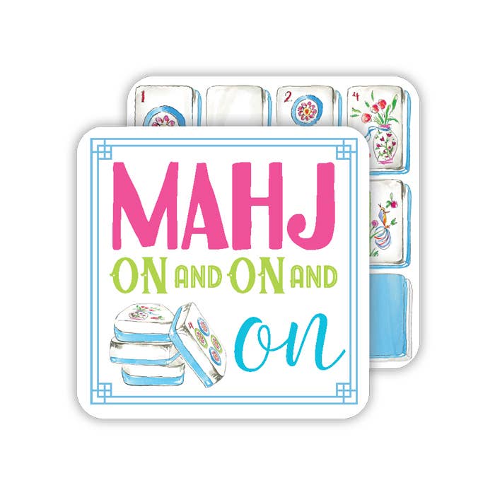 Mahjong Tiles Mahj on Square Coaster Set