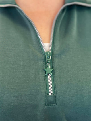 Emerald Green Essentials Zip Pullover