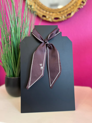 Chocolate Brown Striped Twilly