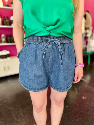 Indigo Blue Denim Shorts