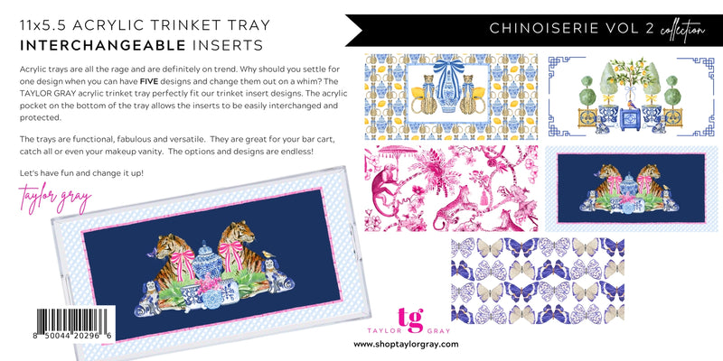 Chinoiserie Trinket Tray Insert Set