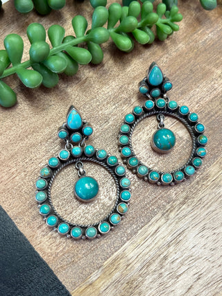Dan Dodson Authentic Turquiose Circle Earrings