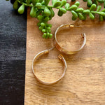 Gold Wired Wide Hoop Earrings