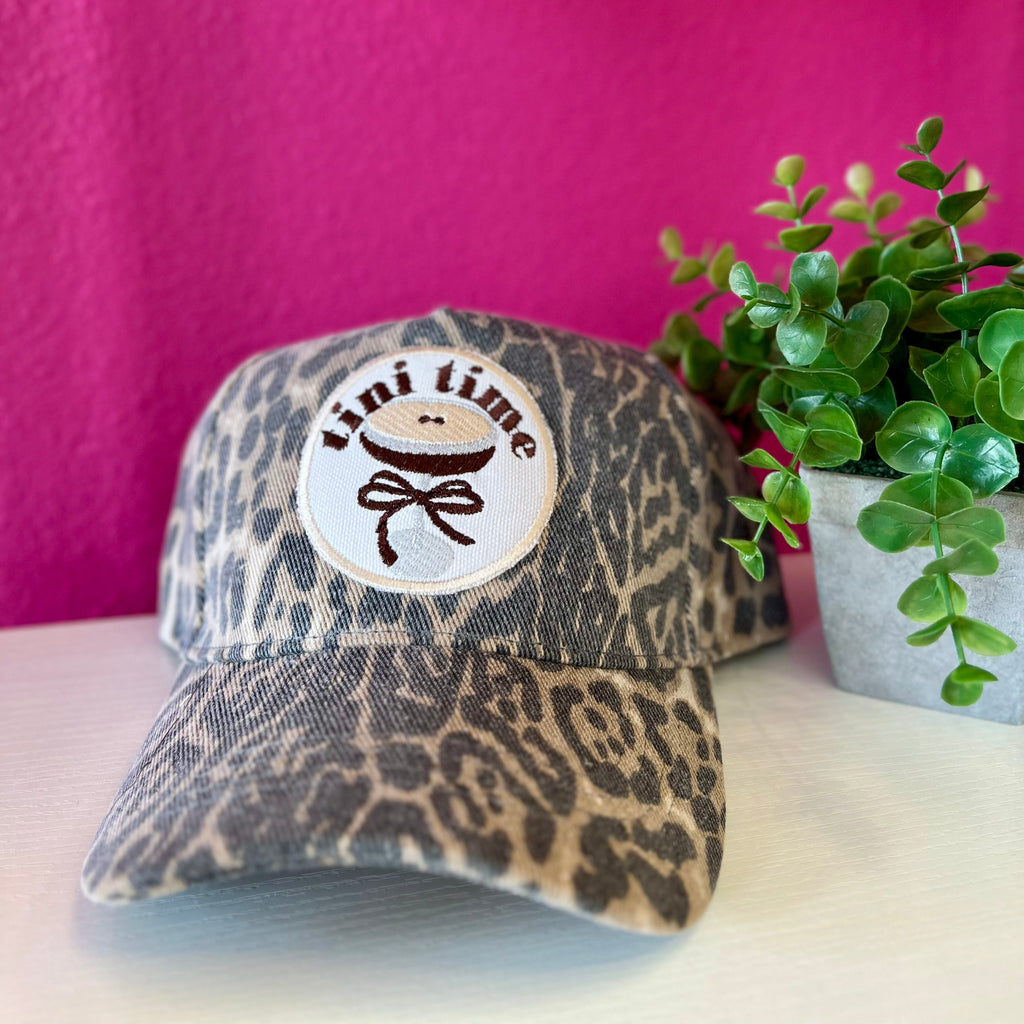 Brown Tini Time Leopard Baseball Hat