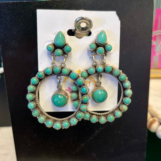 Dan Dodson Authentic Turquiose Circle Earrings