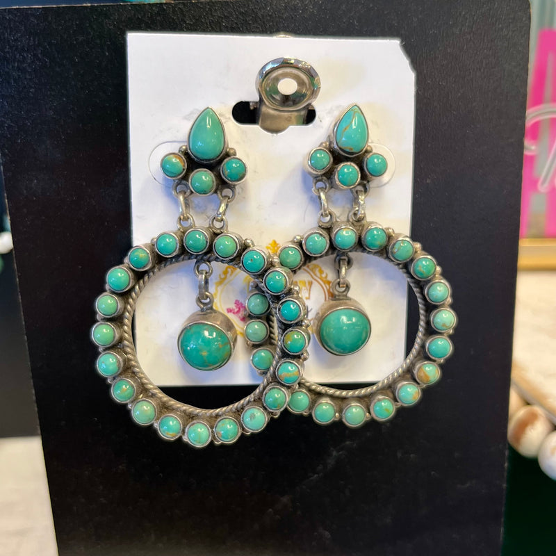 Dan Dodson Authentic Turquiose Circle Earrings