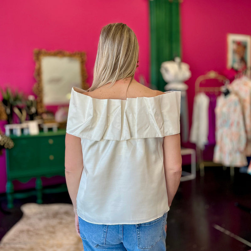 Ivory Big Bow Off Shoulder Top
