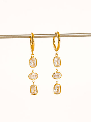 Sunniva 18K Gold Triple Drop Earrings - Water Resistant
