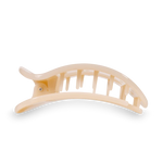 Almond Beige Large Flat Round Teleties Clip