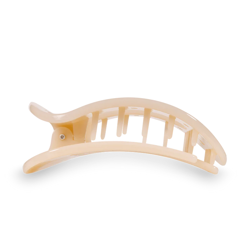 Almond Beige Large Flat Round Teleties Clip