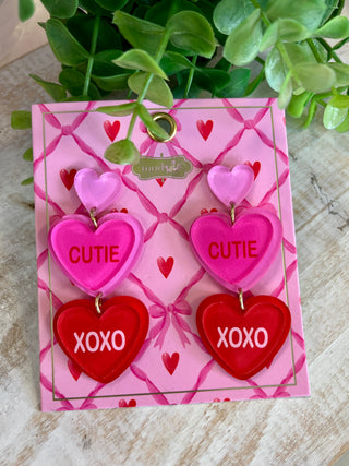 Cutie 3 Heart Layered Acrylic Earring