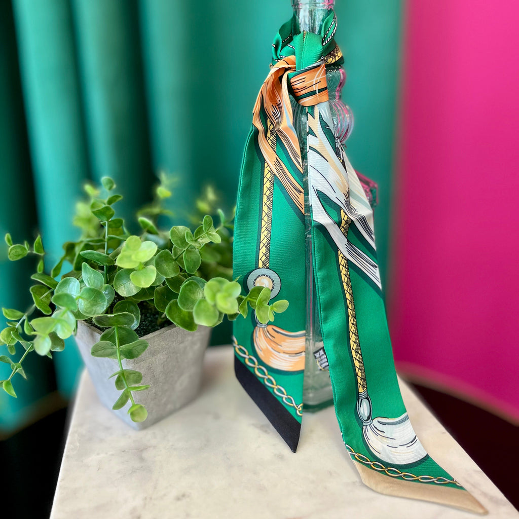 Kelly Green Print Twilly