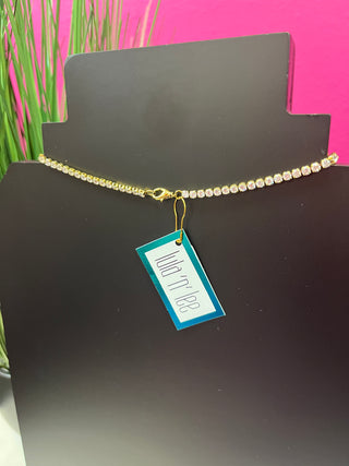 Lord's Prayer Gold & Crystal Necklace
