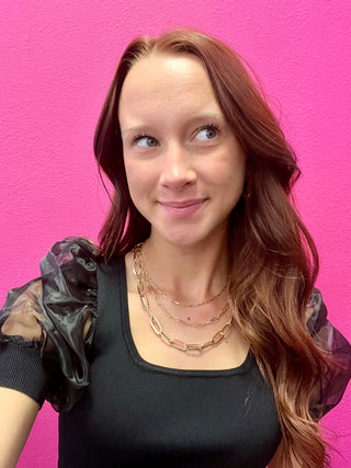 Gold Chain Link 3 Necklace Set