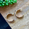 Gold & Black Stone Hoops