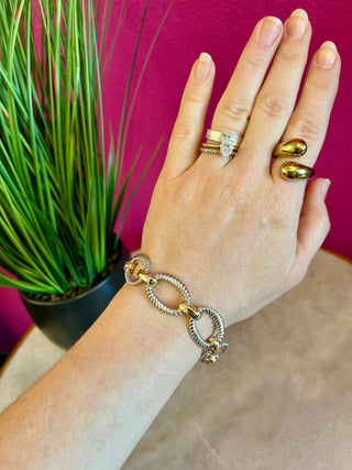 Gold & Silver Rope Large Link Bracelet